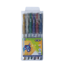Гелеві ручки ZiBi Metallic, 6 кольорів, 6 шт. (ZB.2203-99)