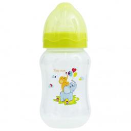 Пляшечка для годування Baby Team, з широким горлечком, 250 мл, зелена (1002)