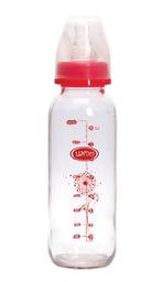 Скляна пляшечка для годування Lindo, 250 мл, рожевий (Рk 1000 роз)