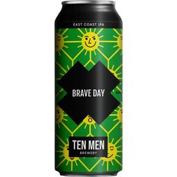 Пиво Ten Men Brewery Brave day, светлое, 5.1%, ж/б, 0.5 л