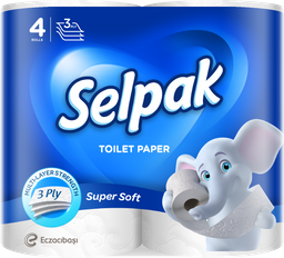 Туалетная бумага Selpak трехслойная 4 рулона