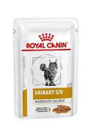 Влажный корм для взрослых кошек при заболеваниях нижних мочевыводящих путей и склонности к лишнему весу Royal Canin Urinary S/O Moderate Calorie, с кусочками в соусе, 85 г