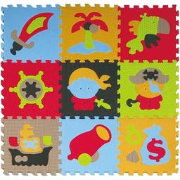 Дитячий розвиваючий ігровий килимок-пазл Baby Great Пригоди піратів, 92х92 см (GB-M1503)