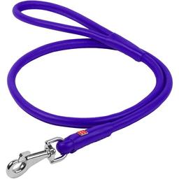 Поводок для собак Waudog Glamour, кожаный, круглый, 122х0,8 см, фиолетовый