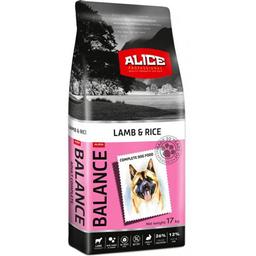 Сухой корм для собак Alice Balance, премиальный, ягненок и рис, 17 кг