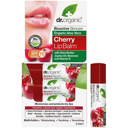 Бальзам для губ з екстрактом алое віра та вишні Dr. Organic Bioactive Skincare Aloe Vera Cherry Lip Balm SPF15 5.7 мл