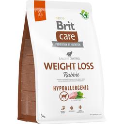 Сухой корм для собак с лишним весом Brit Care Dog Hypoallergenic Weight Loss, гипоаллергенный, с кроликом, 3 кг