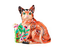 Скарбничка Lefard Кіт з подарунком, 18 см, коричневий (36-280)