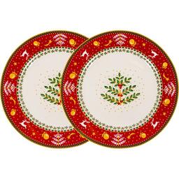 Набір тарілок Lefard Різдвяна колекція 26 см 2 шт. червоний (924-822)