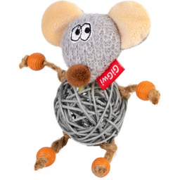 Іграшка для котів GiGwi Catch&Scratch Мишка з дзвіночком, ротанг, 8 см (2300)