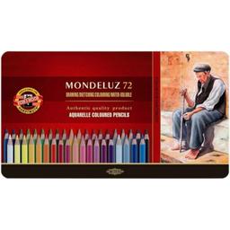 Олівці кольорові Koh-i-Noor Mondeluz акварельні 72 шт. у металевій коробці (372707)