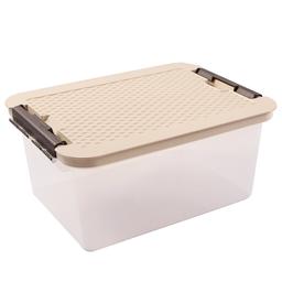 Ящик пластиковый с крышкой под кровать Heidrun Intrigobox, 14 л, 40х29х18 см, бежевый (4604)