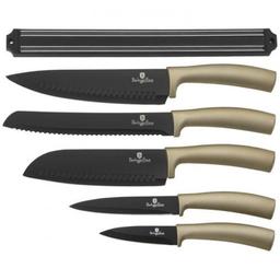 Набор ножей Berlinger Haus Metallic Line Carbon Edition, 6 предметов, черный с бежевым (BH 2544)