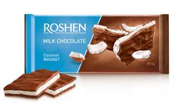 Шоколад молочний Roshen з кокосовою нугою, 90 г (687056)