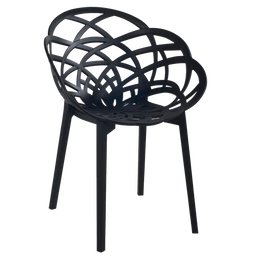Кресло Papatya Flora, матово-черное сиденье, ножки матовые, черный (816793)