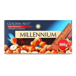 Молочный шоколад Millennium Gold с целыми лесными орехами, 100 г (57579)