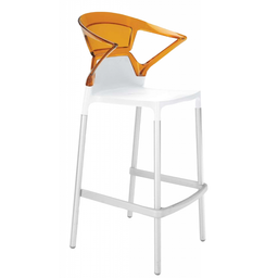 Барное кресло Papatya Ego-K, белый с оранжевым (4820123440325)