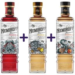 Набор: Настойка Nemiroff Wild Cranberry 40% 0.5 л + Настойка Nemiroff Burning Pear 40% 0.5 л + Настойка Nemiroff Bold Orange 40% 0.5 л