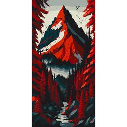 Картина по номерам ArtCraft Красный лес 40x80 см (11021-AC)