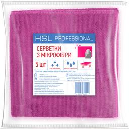 Салфетки универсальные из микрофибры HSL Professional розовые 35x35 5 шт