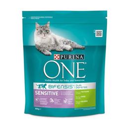 Сухой корм для кошек с чувствительной пищеварительной системой Purina One Sensitive, с индейкой и рисом, 800 г (12462854)