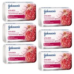 Набор мыла Johnson's Body Care Vita Rich Преображающее, с экстрактом граната, 540 г (6 упаковок по 90 г)