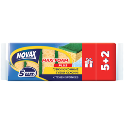 Губки кухонні Novax Maxi Foam Plus, 5+2 шт.