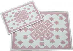 Набор ковриков Irya Culina pudra, 90х60 см и 60х40 см, светло-розовый (svt-2000022238113)