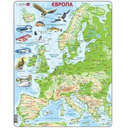 Пазл рамка-вкладиш Larsen Мапа Європи з тваринами (K70-UA)