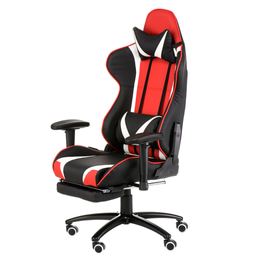 Геймерское кресло Special4you ExtremeRace с подставкой для ног черный с красным и белым (E6460)