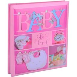 Фотоальбом EVG 20sheet Baby collage, 20 аркушів, українська мова, 32х32 см, рожевий (20sheet Baby collage Pink w/box)