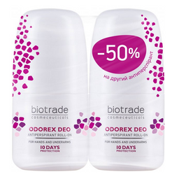 Дезодорант-антиперспирант Biotrade Odorex Deo длительного действия, шариковый, 80 мл (2 шт. по 40 мл) (3800221841263)