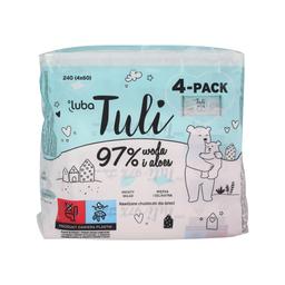Дитячі вологі серветки Luba Tuli, 97% води та алое, 240 шт. (4 упаковки по 60 шт.)