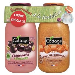 Набор Cottage Cerise Noire&Pistache&Sweet Caramel Молочко для душа, 250 мл и гель-эксфолиант, 270 мл