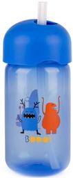Пляшка для води та напоїв Suavinex Історії маленьких монстрів, з трубочкою, синій (400776)