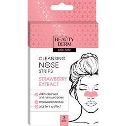 Очищуючі смужки для носу Beauty Derm з екстрактом полуниці 3 шт.