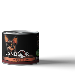 Влажный корм для собак мелких пород Landor, ягненок с кроликом, 200 г