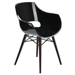Кресло Papatya Opal-Wox, рама лакированный бук венге, прозрачно-черный (299602)