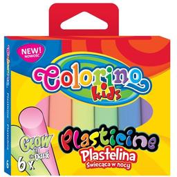 Пластилін Colorino Glow, флуоресцентний, 100 г, 6 кольорів (42680PTR)