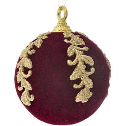 Рождественский шар 10 см бургунди 3 шт. (681-042)