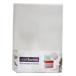 Простыня на резинке LightHouse Jersey Premium, 200х90 см, светло-бежевый (46432)