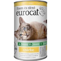 Вологий корм для котів EuroCat, з куркою, 415 г