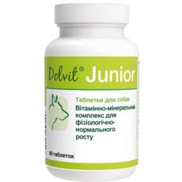 Вітамінно-мінеральна добавка Dolfos Dolvit Junior для розвитку м'язовий маси для цуценят, 90 таблеток