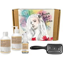 Питательный набор для волос Greensoho Feed.Zero Ritual Kit: Питательный шампунь 250 мл + Несмываемая маска 250 мл + Питательная сыворотка 50 мл + Продувная расческа