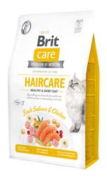 Беззерновий сухий корм для котів Brit Care Cat GF Haircare Healthy&Shiny Coat, догляд за шкірою та шерстю, з лососем та куркою, 2 кг