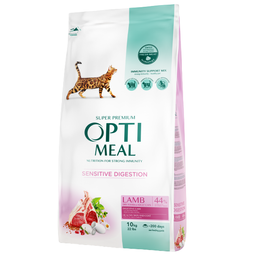Сухой корм для взрослых кошек с чувствительным пищеварением Optimeal, с ягненком, 10 кг (B1831101)