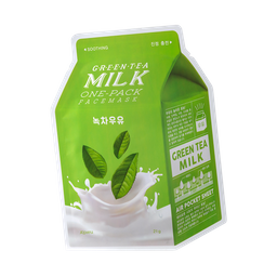 Тканинна маска A'pieu Green Tea Milk One-Pack з екстрактом зеленого чаю, 21 мл