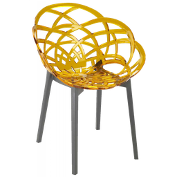 Кресло Papatya Flora, прозрачно-желтое сиденье, низ антрацит (285896)
