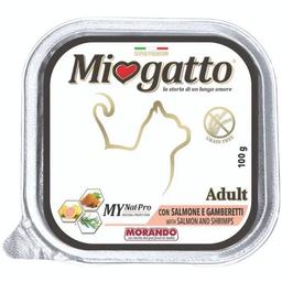 Беззерновые консервы для кошек Morando MioGatto, с лососем и креветками, 100 г