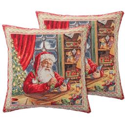 Наволочка новорічна Lefard Home Textile Artisan гобеленова з люрексом, 45х45 см (716-125)